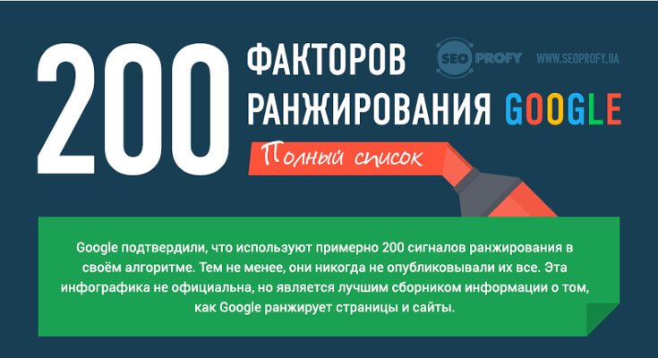 200 факторов ранжирования в Google